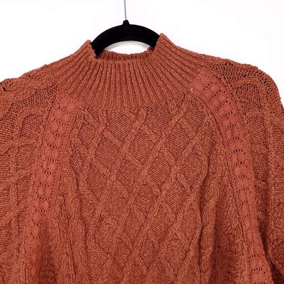 FREE PEOPLE Cozy Cable Knit Sweater - Rust - Picture 10 of 14